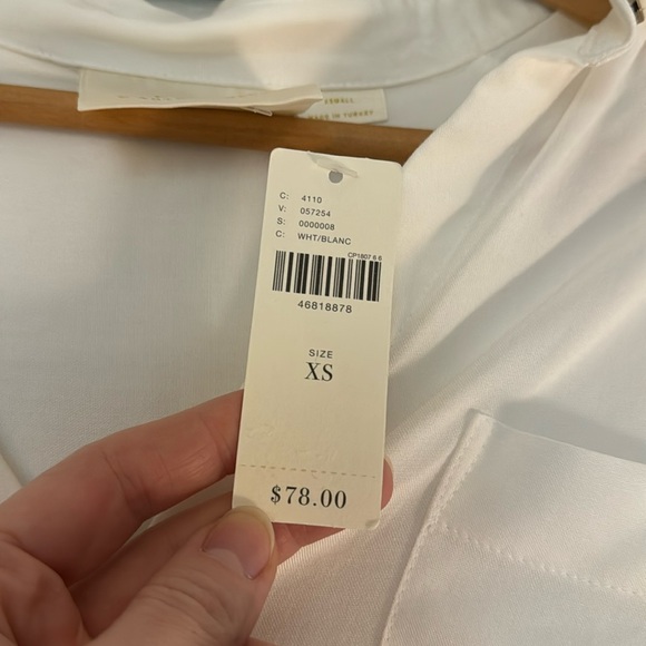 Maeve / Anthropologie white button down high-low tie shirt NWT - Picture 5 of 6